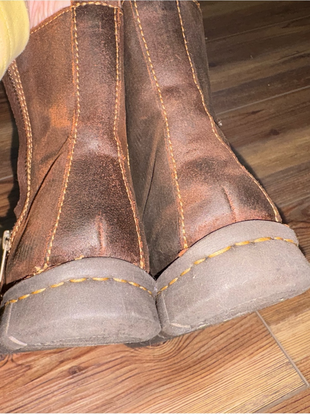 Born Women’s Brown Distressed Leather Ankle Booties with Side Zips - Picture 5 of 8